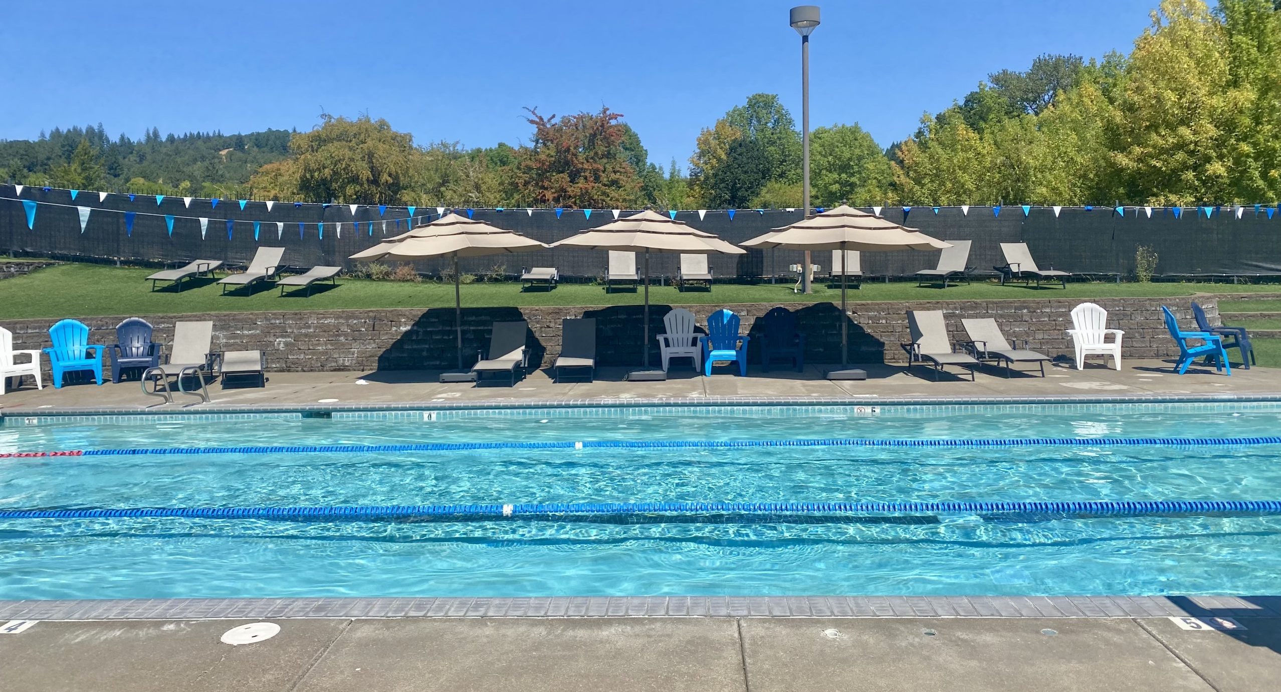 Outdoor pool deck
