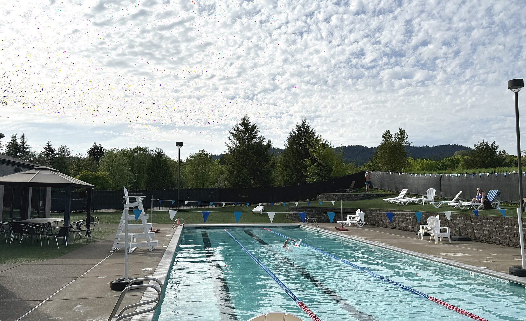 Outdoor pool deck at Timberhill Athletic Club